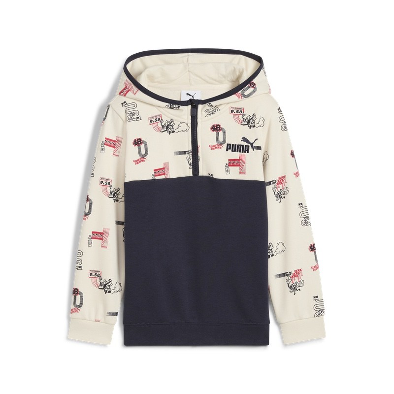 Bluza cu fermoar Puma LITTLE RUNNERS Half-Zip Hoodie PS Copii