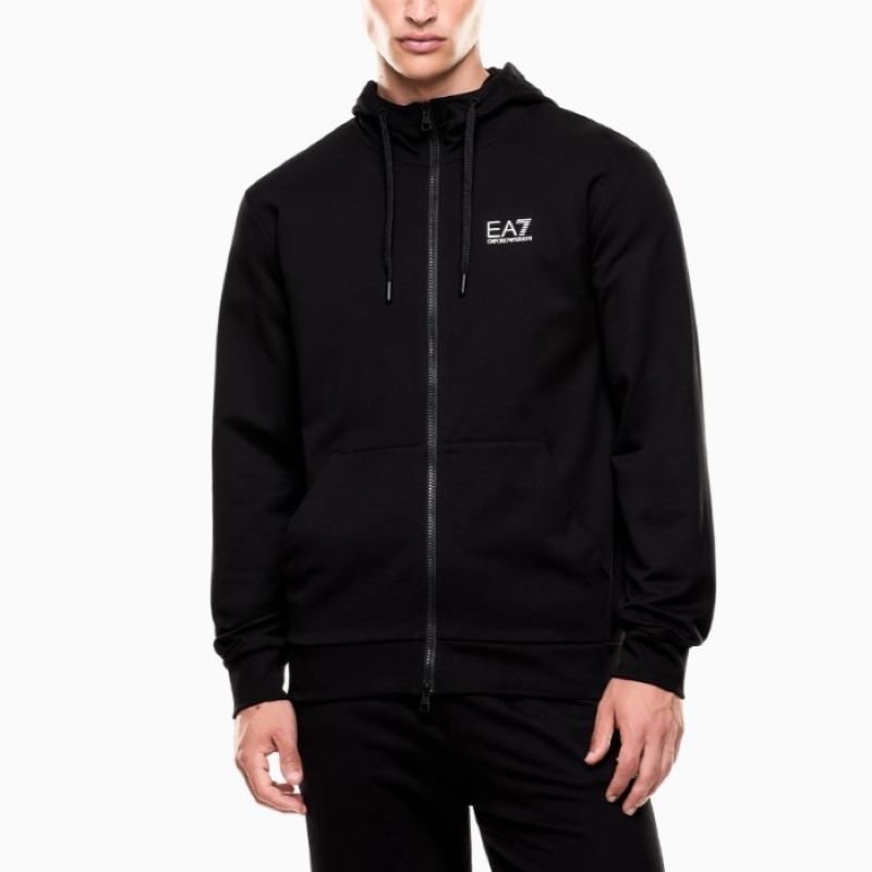 Bluza cu fermoar EA7 TRAIN LOGO SERIES M HOODIE FZ EXTENDED LOGO COFT CC Barbati