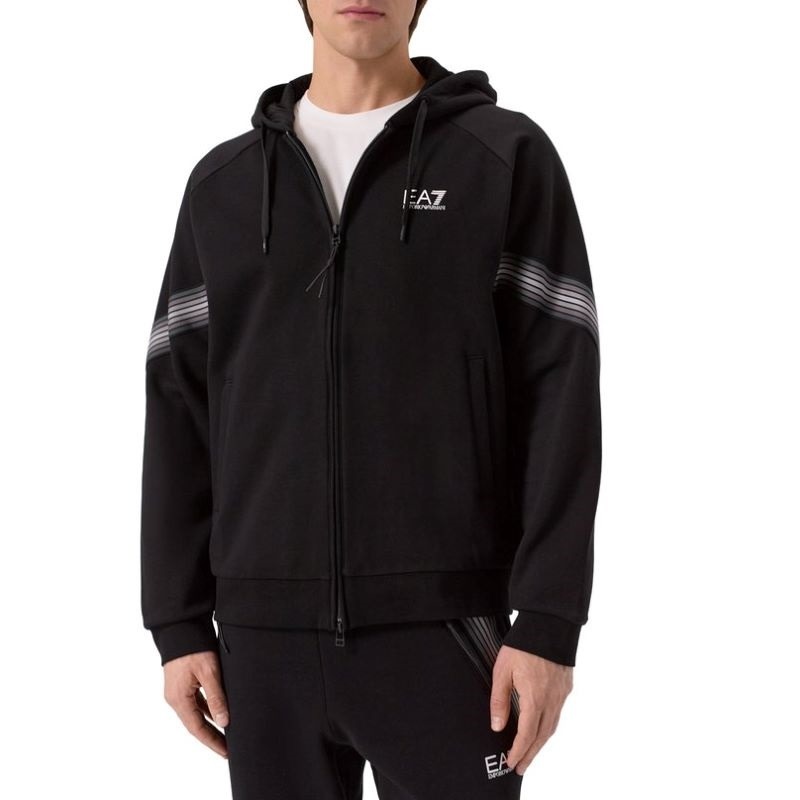 Bluza cu fermoar EA7 TRAIN 7 LINES M HOODIE FZ TAPE Barbati