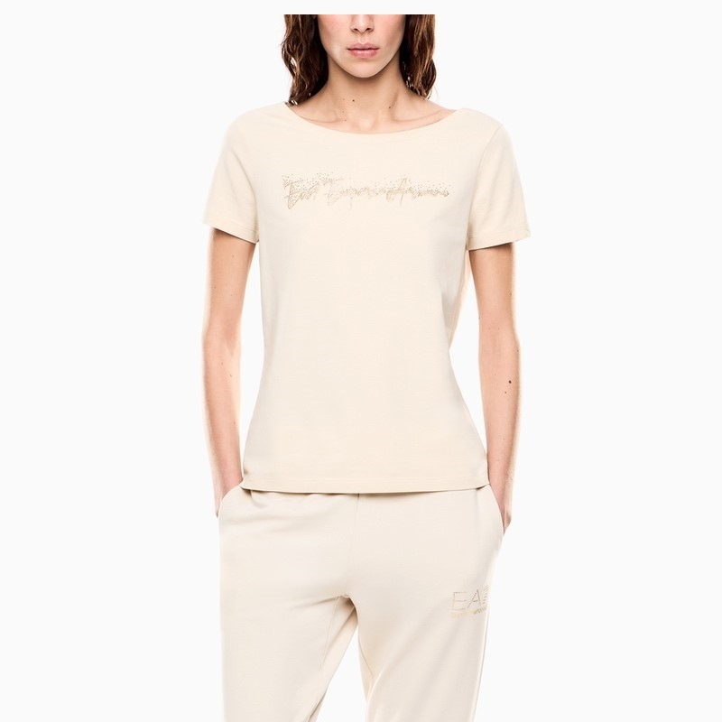 Tricou EA7 TRAIN LOGO SERIES W HANDWRITTEN TEE CROSSOVER Femei