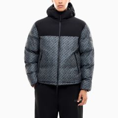 Geaca EA7 MOUNTAIN M POLY DOWN HOODED JACKET LOGO REPEAT Barbati