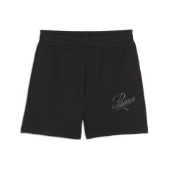 Sort Puma ESS SCRIPT High-Waist Shorts 5" Femei