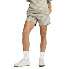 Sort Puma ESS GRAPHIC Mid-Rise AOP Shorts 5" Femei