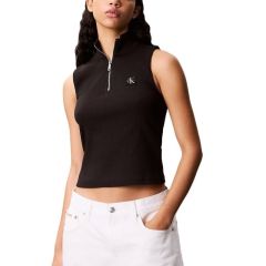 Bluza cu fermoar Calvin Klein A- WOVEN LABEL SL QZ TOP Femei