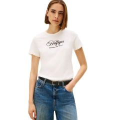 Tricou Tommy Hilfiger SCRIPT REG C-NK SS TEE Femei