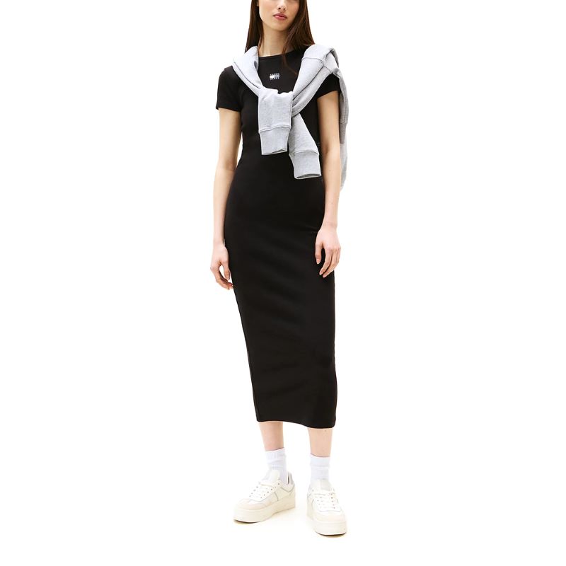 Rochie Tommy Hilfiger TJW BADGE RIB MIDI DRESS EXT Femei