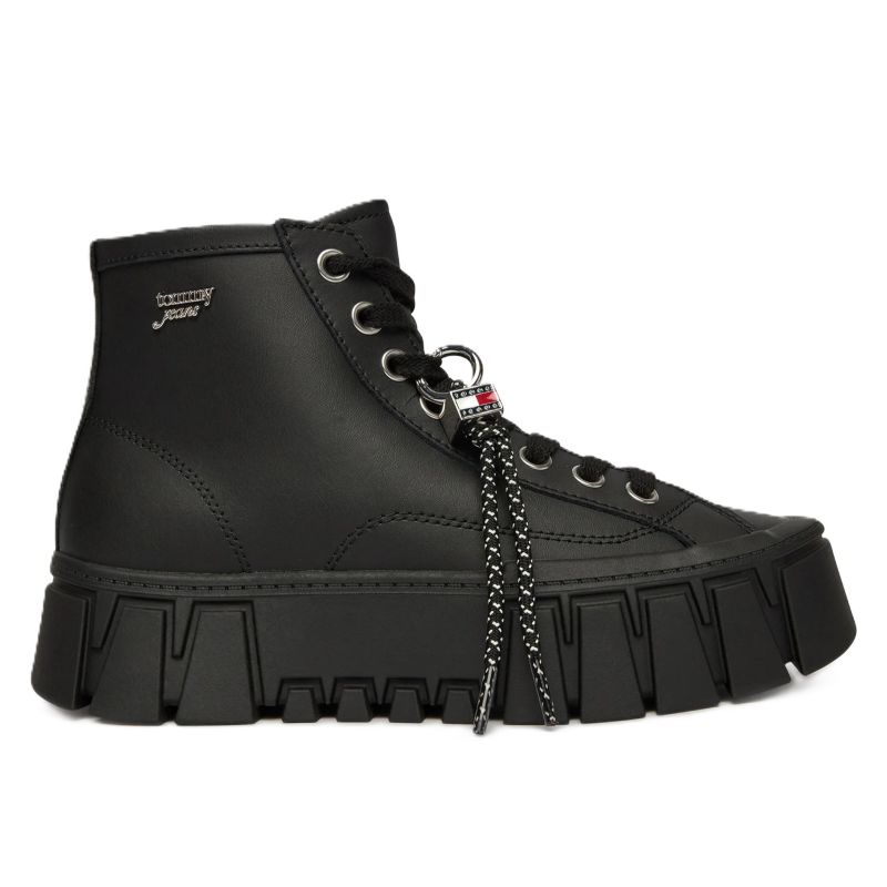 Ghete Tommy Hilfiger TJW PLATFORM SNEAKER LEATHER MC Femei