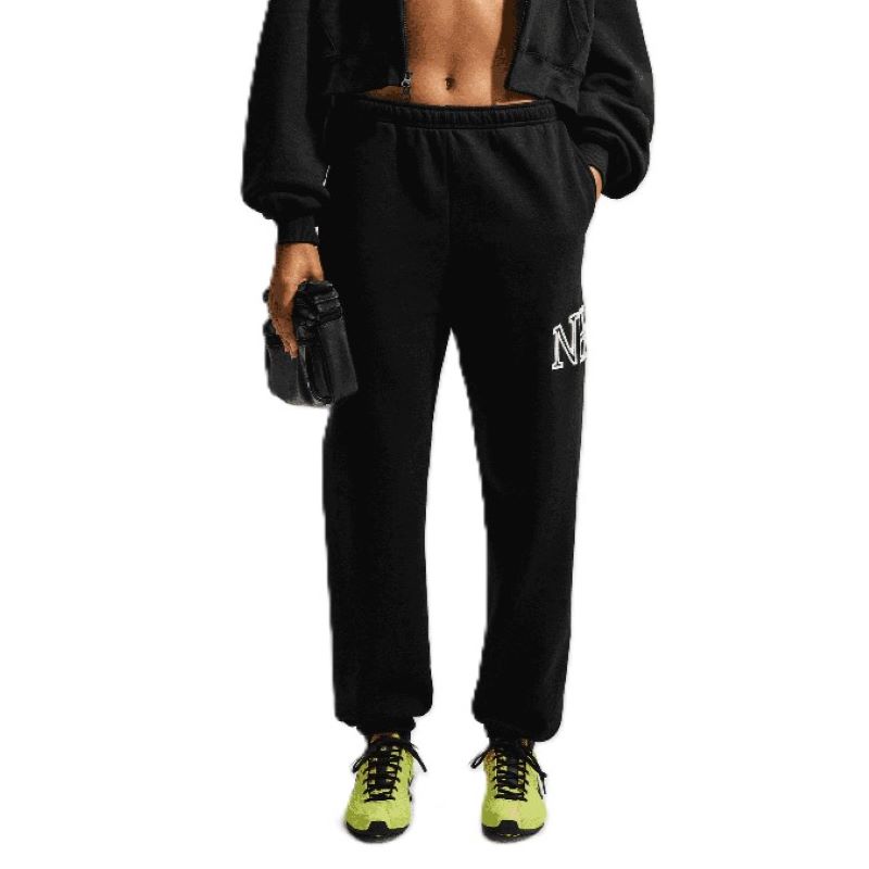 Pantaloni Nike W NK STDO FLC MW OS LGO CF PNT Femei
