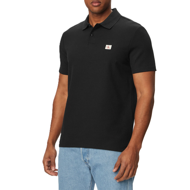 Tricou polo Calvin Klein SS MICRO WAFFLE CLASSIC BADGE PO Barbati