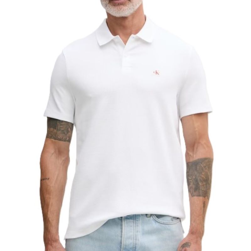Tricou polo Calvin Klein SS MICRO WAFFLE CLASSIC BADGE PO Barbati