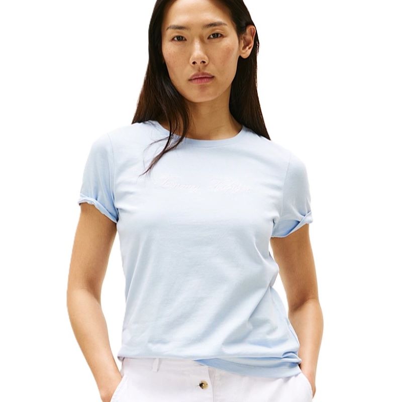 Tricou Tommy Hilfiger SCRIPT REG C-NK SS T-SHIRT Femei